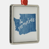 Snoqualmie Washington Wood Grain Metalen Ornament (Rechts)