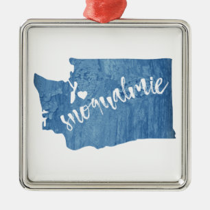 Snoqualmie Washington Wood Grain Metalen Ornament