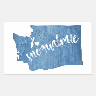 Snoqualmie Washington Wood Grain Rechthoekige Sticker