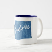 Snoqualmie Washington Wood Grain Tweekleurige Koffiemok (Voorkant rechts)