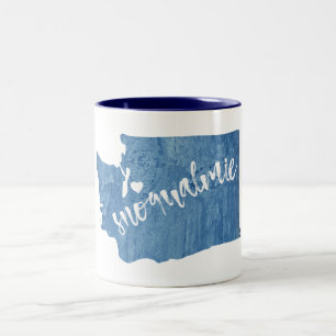 Snoqualmie Washington Wood Grain Tweekleurige Koffiemok