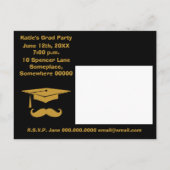 Snor Afstuderen Uitnodiging Briefkaart (Achterkant)