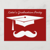 Snor Afstuderen wit Aankondigingskaart (Voorkant)