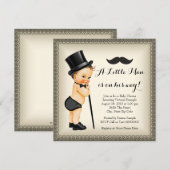 Snor Baard Kleine Man Baby Shower Kaart (Voorkant / Achterkant)