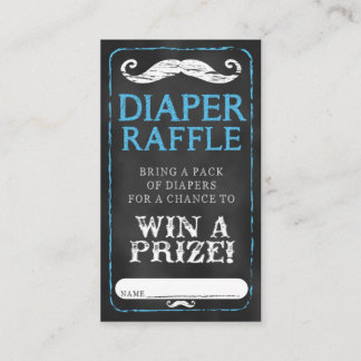 Snor Baby shower Luier Raffle Ticket Baby Informatiekaartje