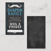 Snor Baby shower Luier Raffle Ticket Baby Informatiekaartje (Voorkant / Achterkant)