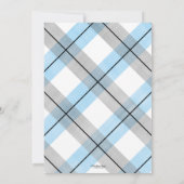 Snor baby shower uitnodiging blauw klein man (Achterkant)