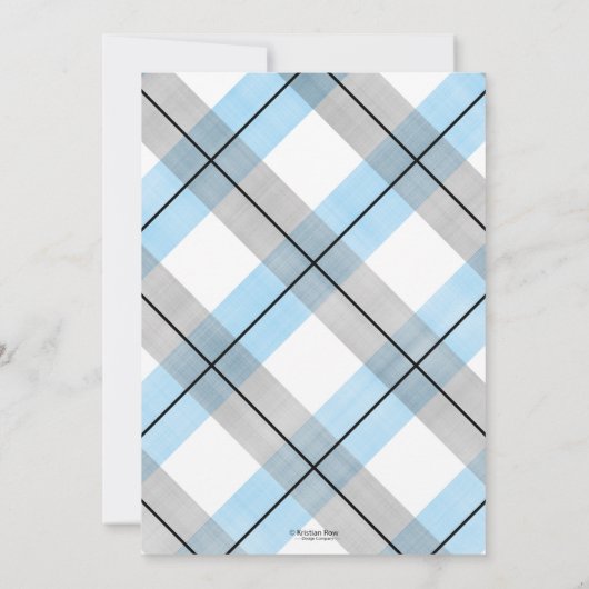 Snor baby shower uitnodiging blauw klein man (Achterkant)