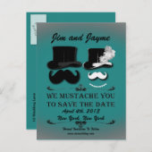 snor Bewaar de datum Aankondigingskaart (Voorkant / Achterkant)