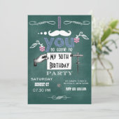  snor Chalkboard Volwassendag Partij Kaart (Staand voorkant)