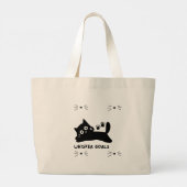 Snor Doelen Kat Silhouet - Tote Grote Tote Bag (Achterkant)