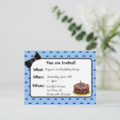 Snor en boog stropdas 1e verjaardag uitnodiging briefkaart (Staand voorkant)