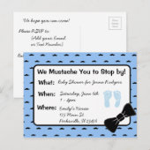 Snor en boog stropdas Baby shower Uitnodiging Briefkaart (Voorkant / Achterkant)