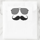 snor en bril rechthoekige sticker (Tas)