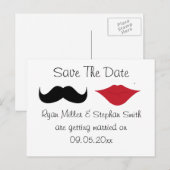 Snor en lippen bewaren de datum briefkaart (Voorkant / Achterkant)