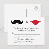 Snor en lippen RSVP Uitnodiging Briefkaart (Voorkant / Achterkant)