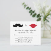Snor en lippen RSVP Uitnodiging Briefkaart (Staand voorkant)