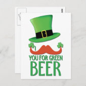 snor je voor groene bier met gember snor briefkaart (Voorkant / Achterkant)