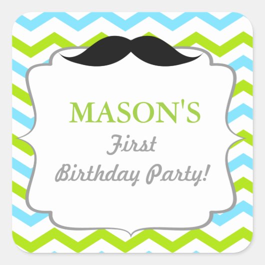 snor klein Man gunst Stickers zegels (Voorkant)