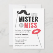 Snor Lips Props Geslacht Reveal Baby shower Kaart (Voorkant)