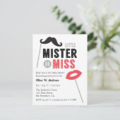 Snor Lips Props Geslacht Reveal Baby shower Kaart (Staand voorkant)