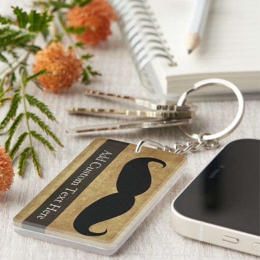 snor met aangepaste tekst sleutelhanger (Voorkant Rechts)