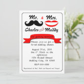  snor Mr. & Mrs. Wedding Invitations Kaart (Staand voorkant)