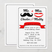  snor Mr. & Mrs. Wedding Invitations Kaart (Voorkant / Achterkant)