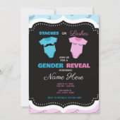 Snor of wimpers Roze Blauw Geslacht Onthullen Kaart (Voorkant)