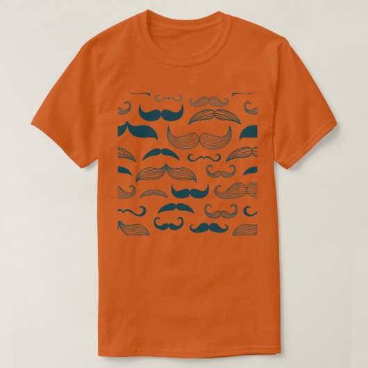 snor Pattern Movember groeit T-shirt (Design voorkant)
