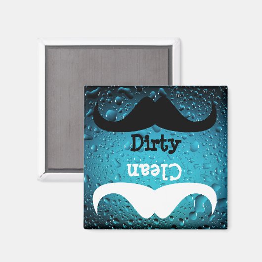 Snor Schoon vuile blauwe water drop vaatwasser Magneet (Voorkant / Achterkant)