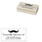 snor / snor / schnurrbart + jouw naam rubberstempel (Gestempeld)