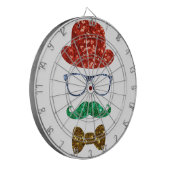 snor voor kerst dartbord (Voorkant Links)
