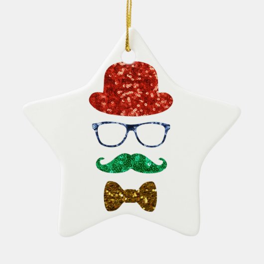 snor voor kerst keramisch ornament (Voorkant)