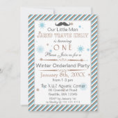 snor winter wonderland eerste verjaardag kaart (Voorkant)