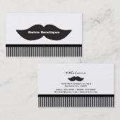 Snor Zwart & Witte Strepen Retro Visitekaartje (Voorkant / Achterkant)