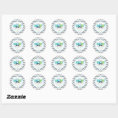Snorbaard Chevron O Jongen Baby Shower Stickers (Vel)
