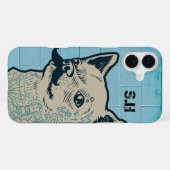 Snorbaard Chihuahua Graffiti Monogram iPhone Hoesje (Achterkant horizontaal)