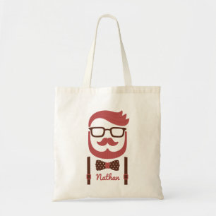 Snorbaard heer en strikdas boodschappentas tote bag