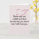 Snore Humor Funny Jubileum Valentijnsdag Kaart (Gele Bloem)