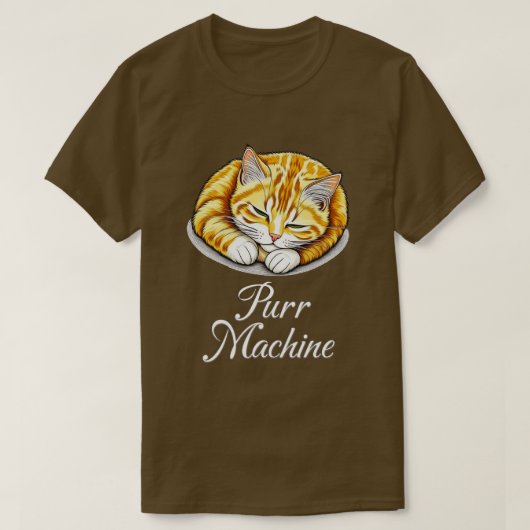 Snorende machine, Schattige slapende rode kat T-shirt (Design voorkant)