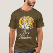 Snorende machine, Schattige slapende rode kat T-shirt (Voorkant)