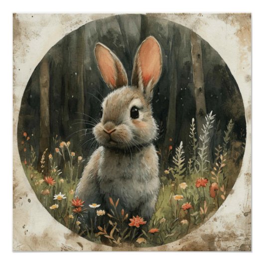 Snorhaar Ballet: Een Beetje Whimsy Bunny Perfect Poster (Voorkant)