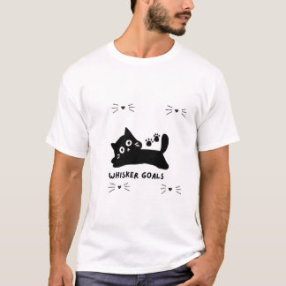 Snorhaar Doelen Kat Silhouet T-shirt