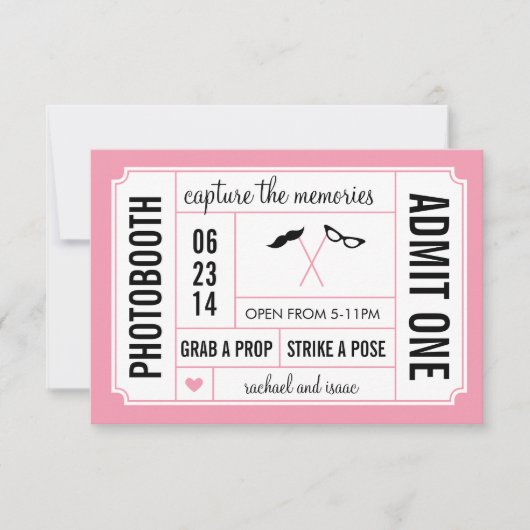 Snorhaar en Bril Rekwisieten Photobooth Ticket (Voorkant)