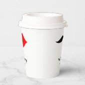 Snorhaar en Rode Lippen Papieren Beker (Rechts)