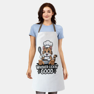 Snorhaar-Likkend Goed Grappige Kook Tabby Kat Bakk Schort