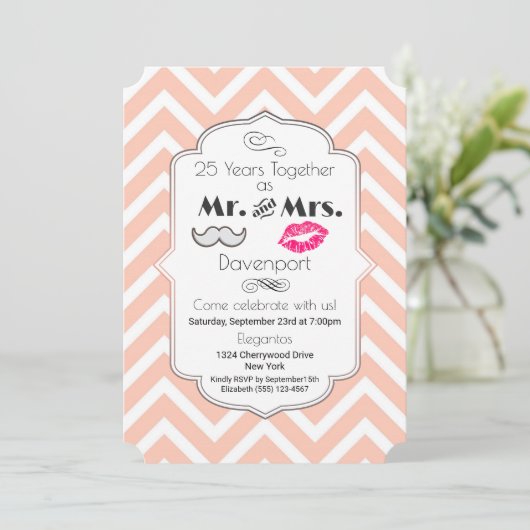 Snorhaar & Lippen Mr. & Mrs. - Jubileum Kaart (Staand voorkant)