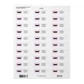 Snorhaar Roze Gestreepte Verjaardagsfeest Labels (Full Sheet)