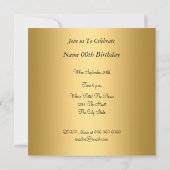 Snorhaar Verjaardagsfeest Uitnodiging Goud (Achterkant)